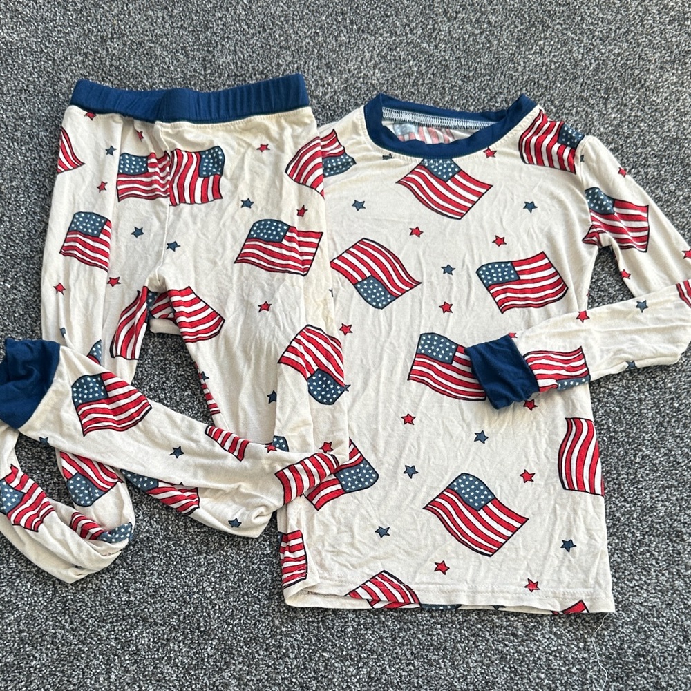 Patriotic Kids Pajamas with Flag Print